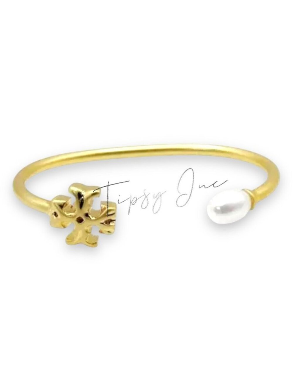 ✺ Tory Burch Roxanne Gold and Pearl Cuff Bracelet